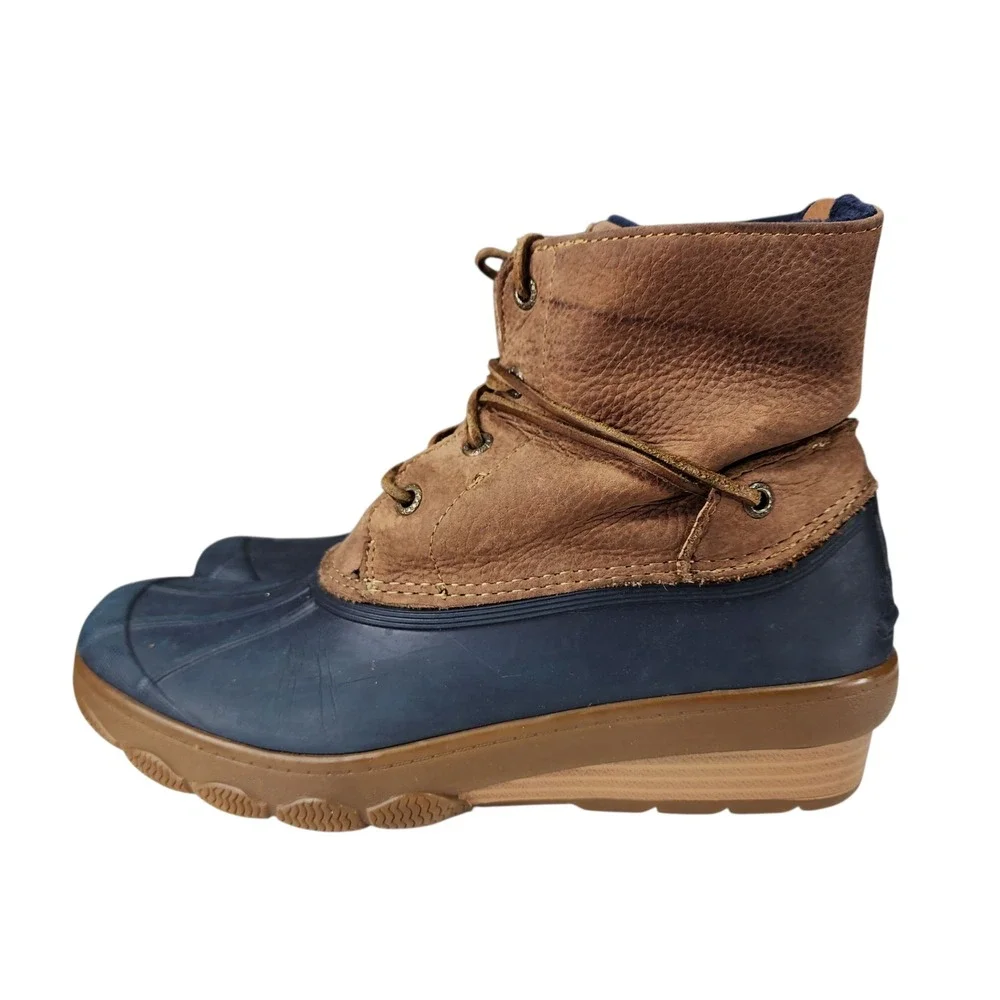 Sperry Top Sider Duck Boot sz 9M Women Saltwater Tide Leather Lace Up Waterproof